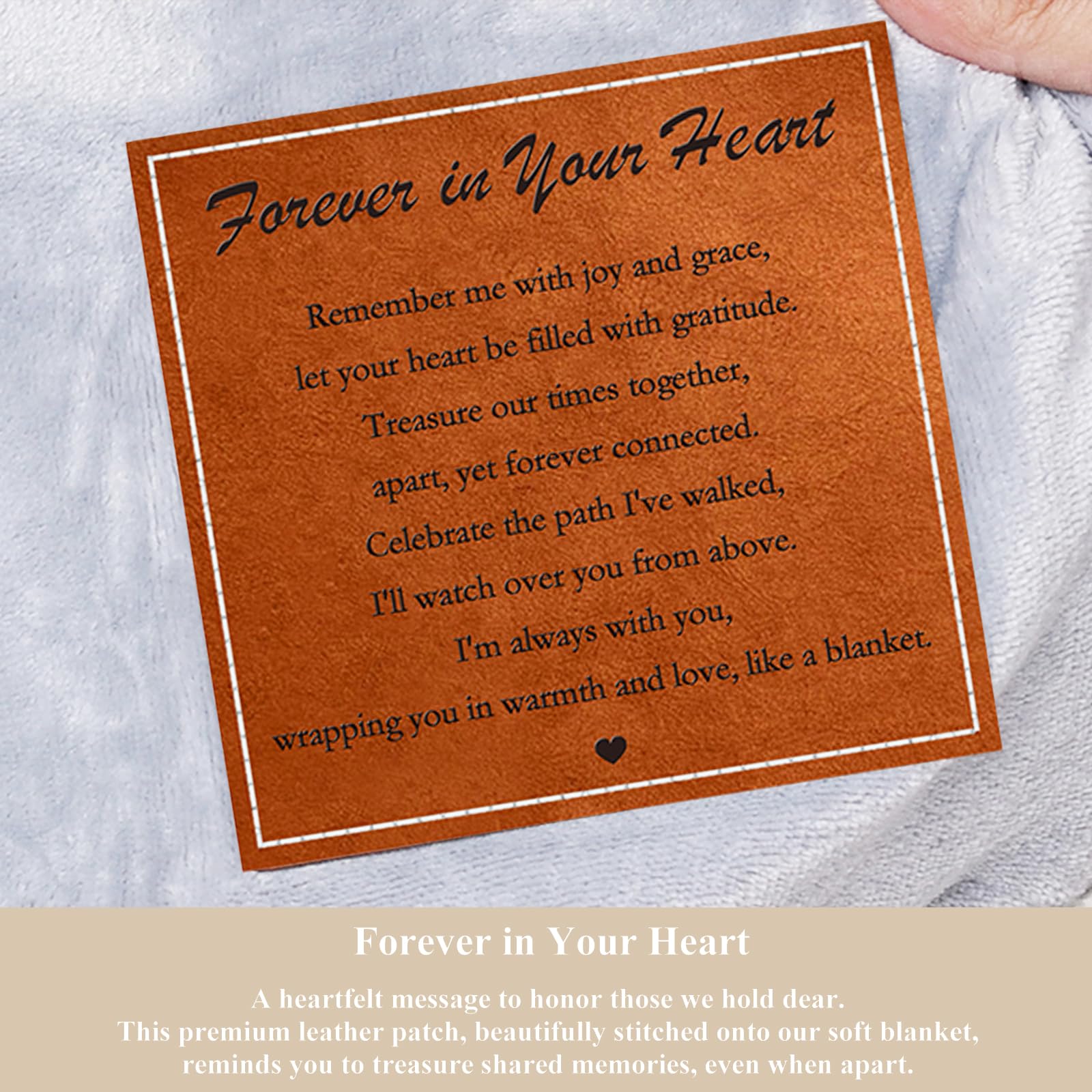 Forever in Your Heart Memorial Blanket – Ultra Soft Fleece Sympathy Gift for Loss of a Loved One, Thoughtful Bereavement Throw for Condolence & Grief Comfort (50”x60”)