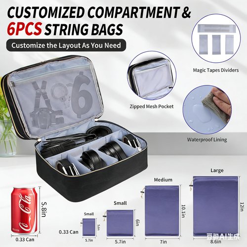 Adult Toy Storage Bag Lockable with 6 Pcs Drawstring Bags, Discreet Toy Gaming Storage Organizer Case, Private Toy Storage Bag Box for Women and Men