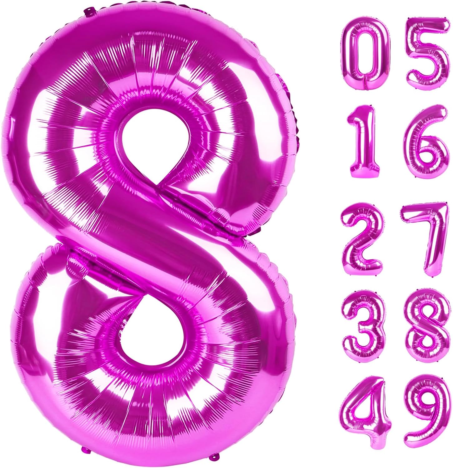 Rosy Purple Number 8 Balloon - 40 Inch Birthday Decoration for Girls | Perfect 8th Birthday Party Supplies
