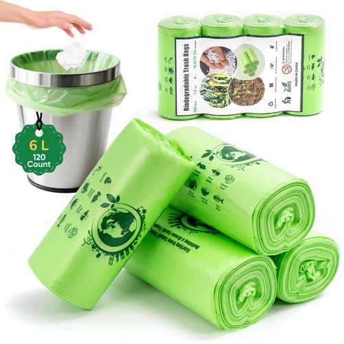 Vosyinm Small Trash Bags 1.2 Gallon, 120 Count Bathroom Garbage Bags, Compost Bin Liners for 1-2 Gallon Trash Can, Small Trash Bags Bathroom Strong and Tough for Kitchen Office