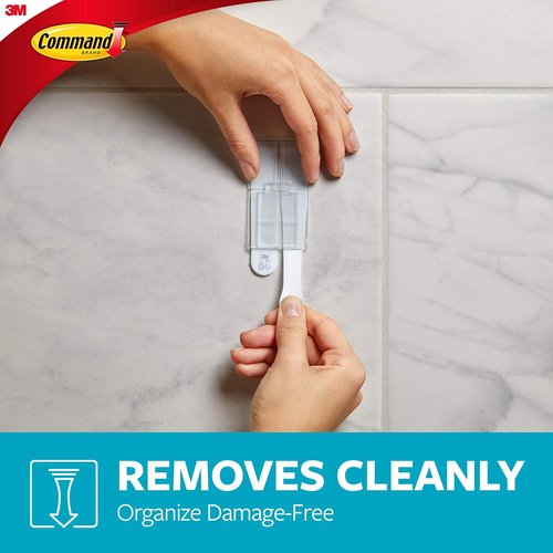 Command | Heavy-Duty Shower Caddy - Satin Nickel Finish with Damage-Free Strips & Prep Wipes