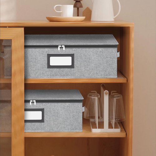 homyfort china storage containers, 2 Pack Mug Storage Box, Grey
