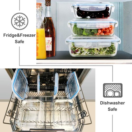 Glass Food Storage Containers Set - BPA-Free, Leak-Proof Meal Prep Containers | 2 Pack, 80oz