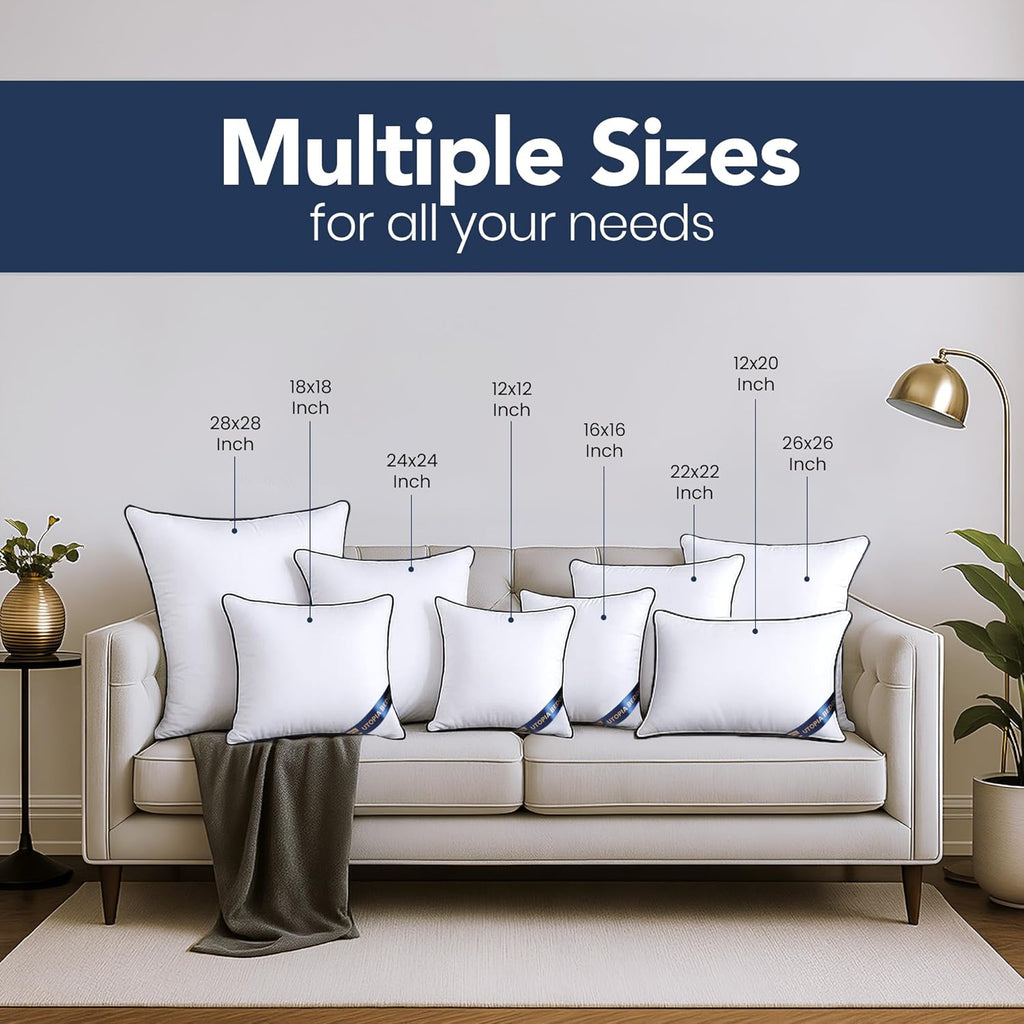 Utopia Bedding Throw Pillow Inserts - Decorative 26 x 26 Inch White Pillows for Sofa & Bed (Pack of 2)