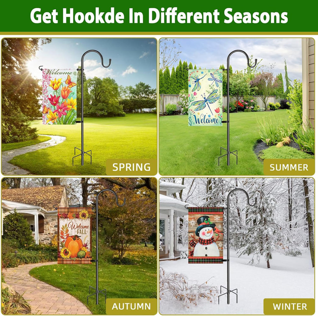 Skiennix 48" Heavy Duty Garden Flag Stand - Rust-Resistant Steel for 12x18 Yard Flags & More