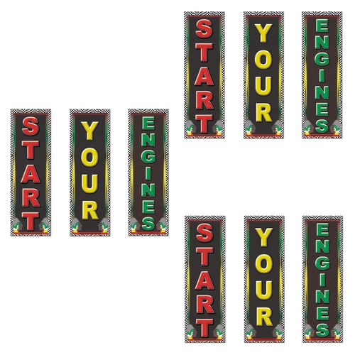 Beistle 9 Piece Racing Decorations Sports Theme Cut Outs 20" x 6"