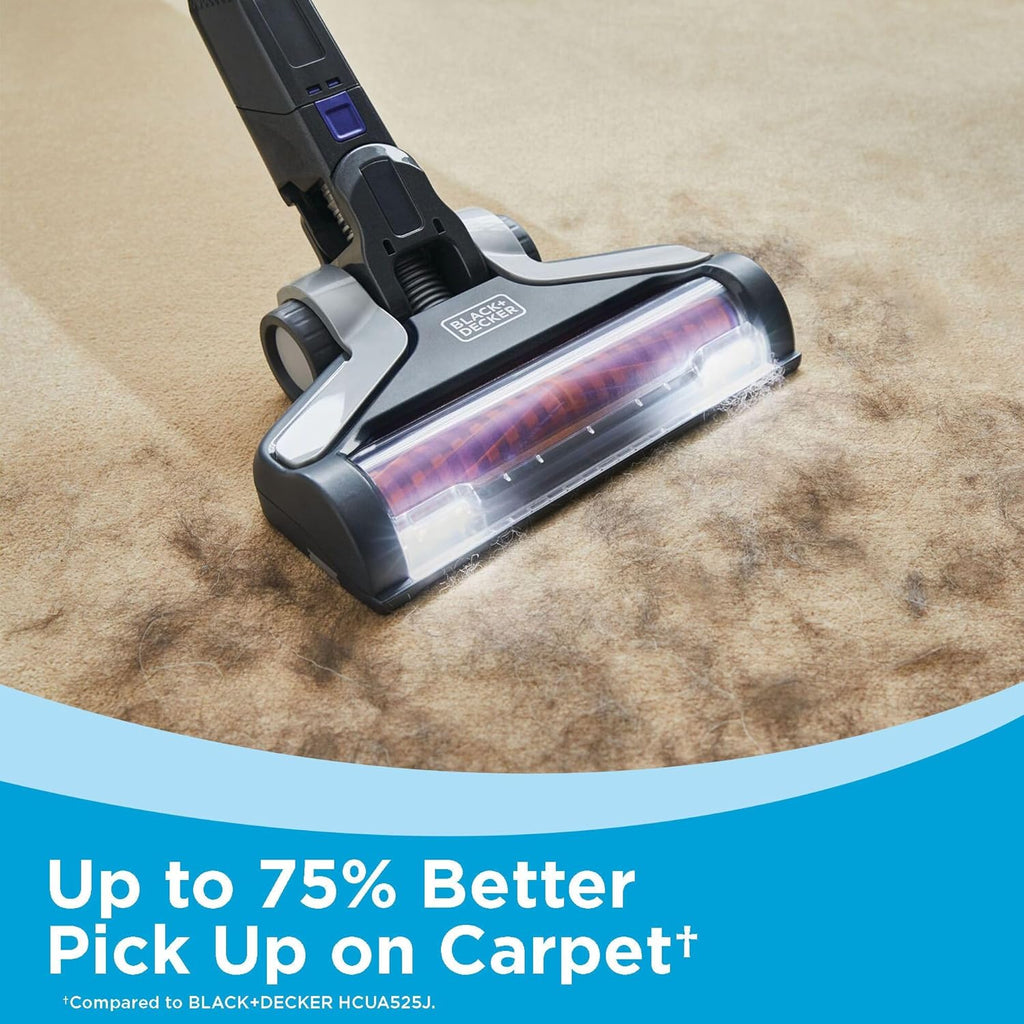 BLACK+DECKER Cordless Pet Hair Vacuum - Maximum Suction, 55 Minutes Runtime, Multi-Surface | Lightweight Design