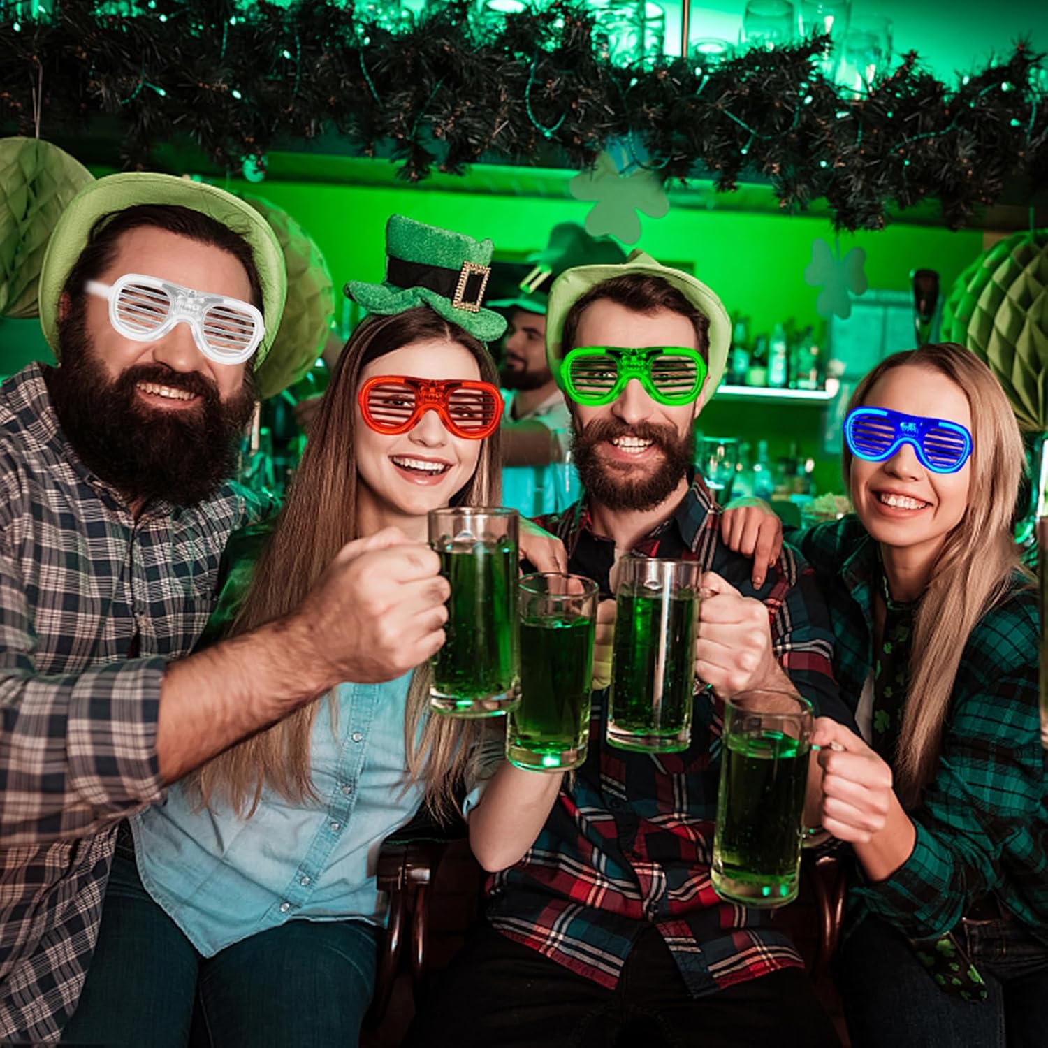 Skiennix LED Glasses - 25 Pack Neon Colors | Glow in the Dark Party Supplies for Kids & Adults