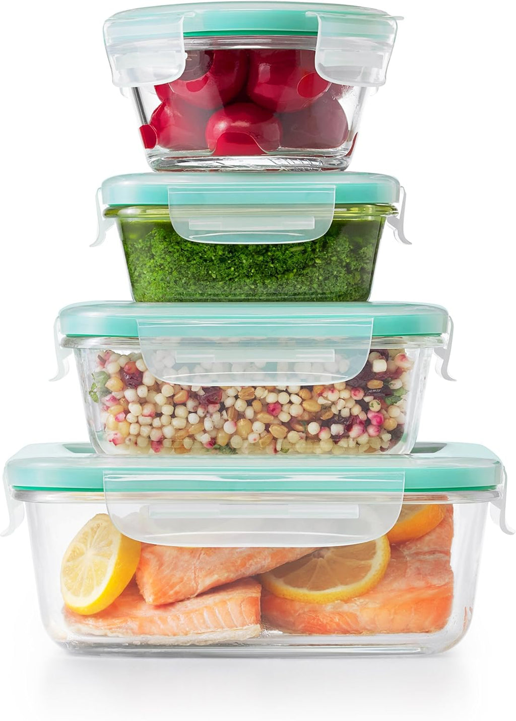 OXO Good Grips Airtight Glass Container Set - 12 Pieces for Fresh Food Storage