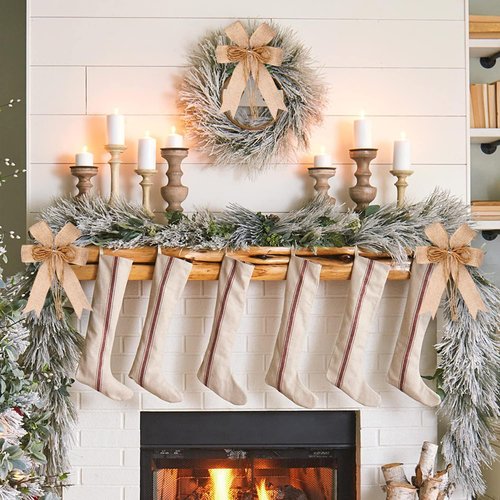 Hongsome Burlap Jute Rope Bows - Rustic Farmhouse Decor for Wreaths & Gift Wrapping | 2 Pack