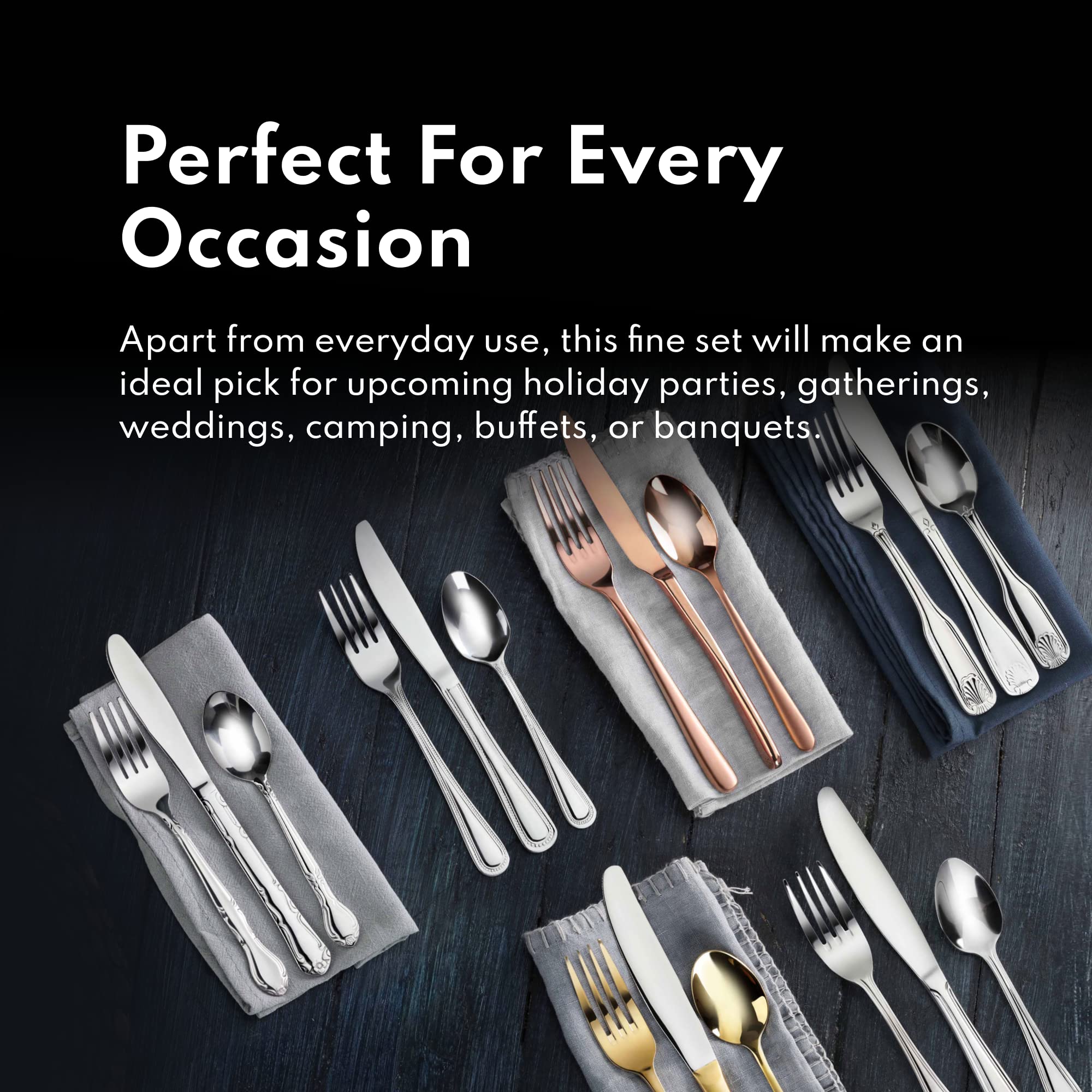 New Star Foodservice Slimline Pattern 18/0 Stainless Steel Flatware Set, 60-Piece Set, Commercial Grade