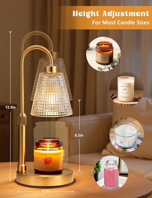 Innqoo Gold Candle Warmer Lamp - Dimmable & Adjustable for Jar Candles | Perfect Birthday & Housewarming Gift