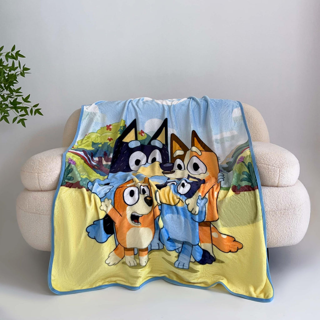Northwest Bluey Micro Raschel Throw Blanket, 46" x 60", Family Photo