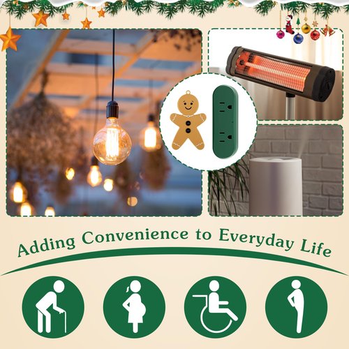 Enhon Wireless Remote Switch for Christmas Tree Lights, Gingerbread Man Wireless Remote for Christmas Tree Lighting Controller On Off Touch(1 Pack)