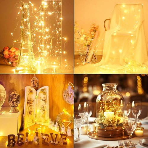 Kolpop 30 Pack LED Fairy Lights - 7FT Battery Operated Mini Twinkle String Lights | Waterproof Warm White for Christmas & Parties
