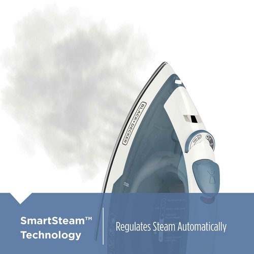 BLACK+DECKER Easy Steam Compact Iron, IR40V, Nonstick Plate, SmartSteam, Anti-Drip, Auto Shutoff & Vitessa Advanced Steam Iron, ICR2020, Even Steam Nonstick Soleplate, Auto Shutoff