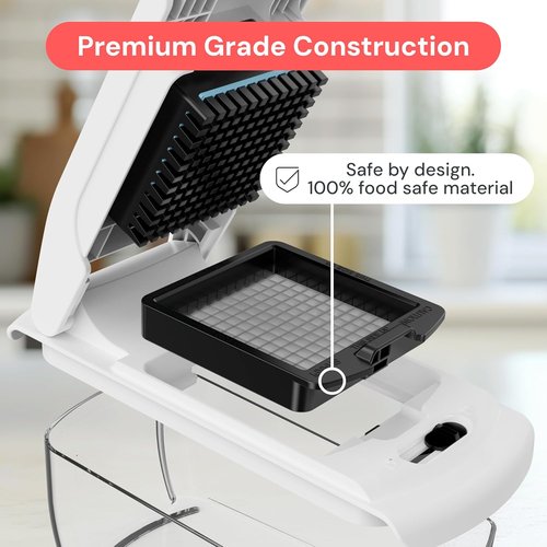 Fullstar Vegetable Chopper & Mandoline Slicer - 8-in-1 Food Chopper with Container & Julienne Slicer, White