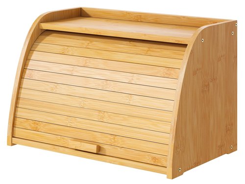 Vriccc Bread Box for Kitchen Countertop, Large Bamboo Wood Bread Box, Wooden Corner Bread Storage Capacity
