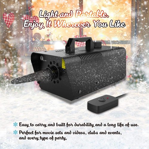 1byone 650W Snow Machine - Wired Remote Control for Kids' Parties & Parades | Fun Winter Experience