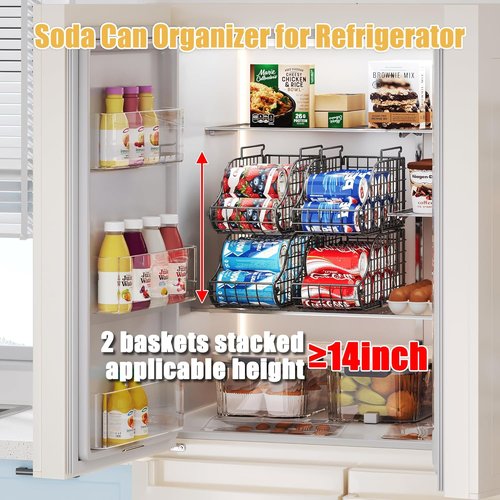 Can Organizer by [Brand Name] - 8-Pack Stackable Storage for Pantry & Fridge | Holds Up to 72 Cans