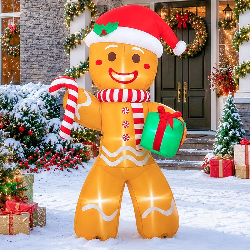 OurWarm 8FT Gingerbread Christmas Inflatable for Outdoor Yard — Variation: 8FT Gingerbread