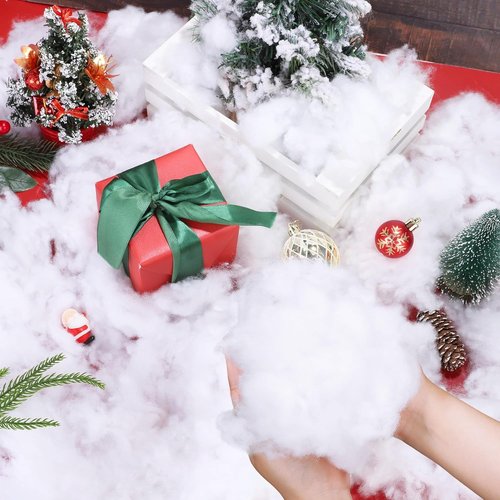 Fovths Christmas Fake Snow Decor - 70 Ounce Fluffy Artificial Clouds for Indoor Displays