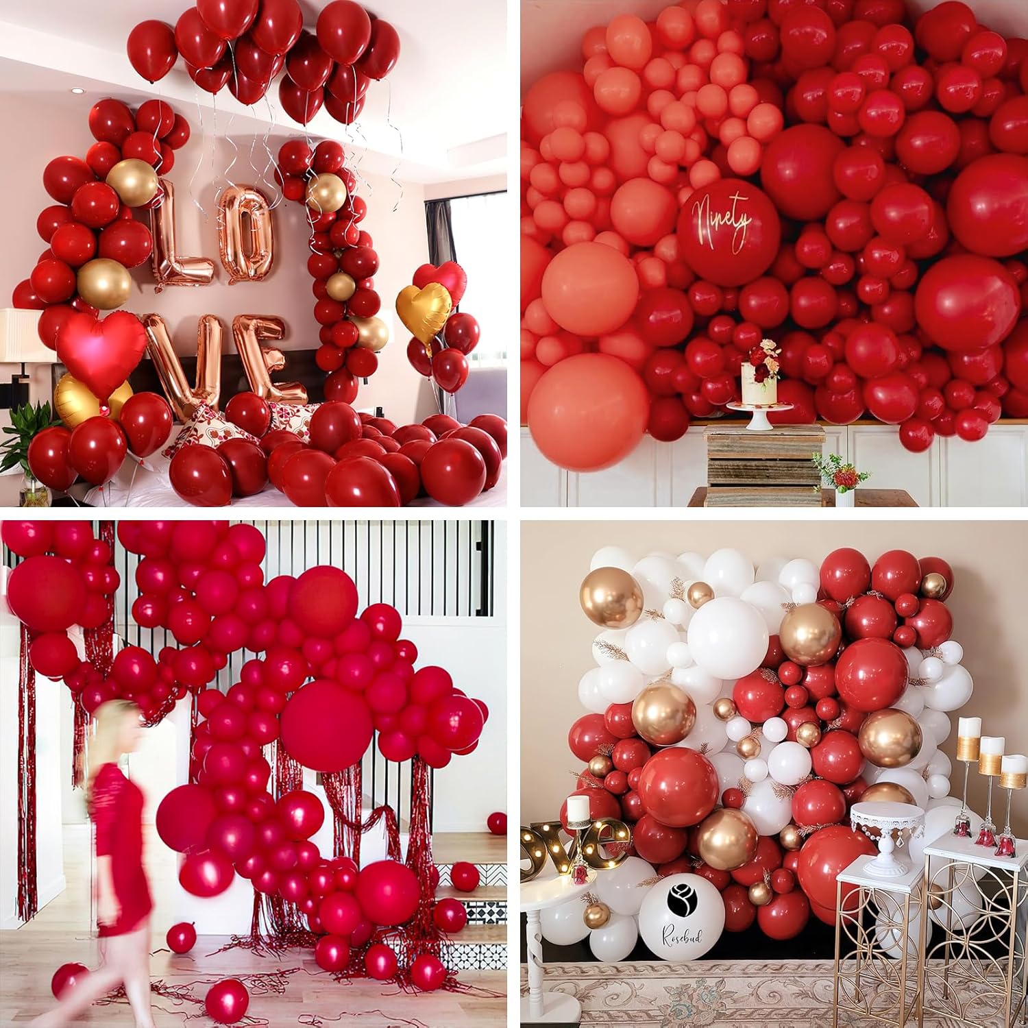 PartyWoo Maroon Balloon Arch Kit - 127 Pcs in Various Sizes for Graduation, Valentine's Day & Weddings