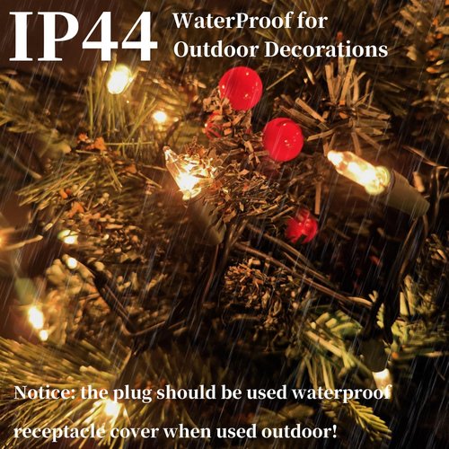 Christmas Lights Clear White 100 Count Incandescent String Light UL Certified Connectable 21feet Christmas Tree Lights for Indoor Outdoor Wedding Christmas Decorations Valentines Day Decor Green Wire