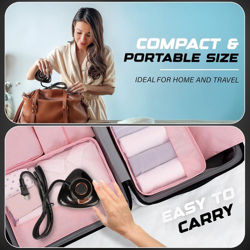 EcoNour Mini Travel Iron & Steamer - 2-in-1 Design with Temperature Control & Non-Stick Soleplate | Compact & Portable for Crafting, Quilting, Sewing