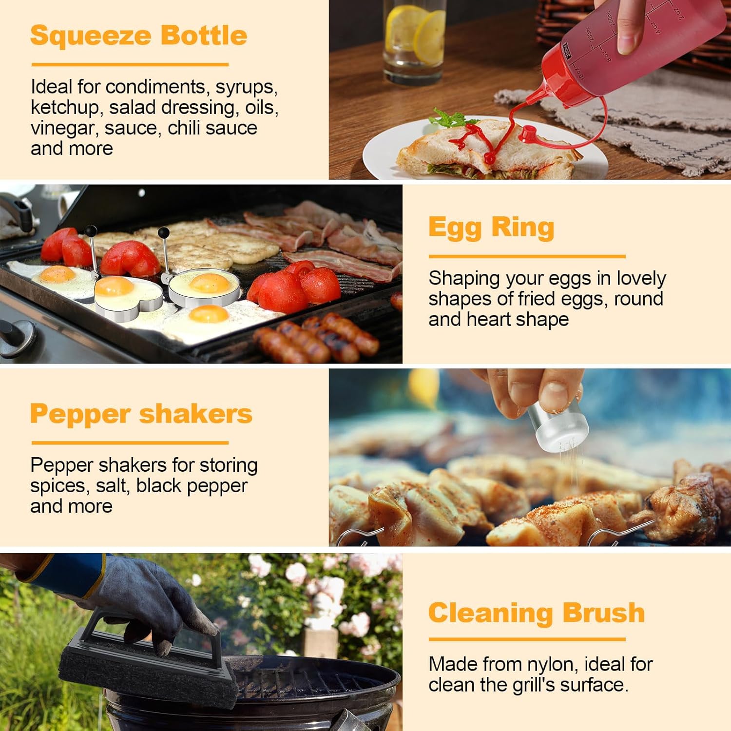 Terlulu Griddle Accessories Kit - 28 PCS Flat Top Grill Set with Spatula, Burger Press & Carry Bag