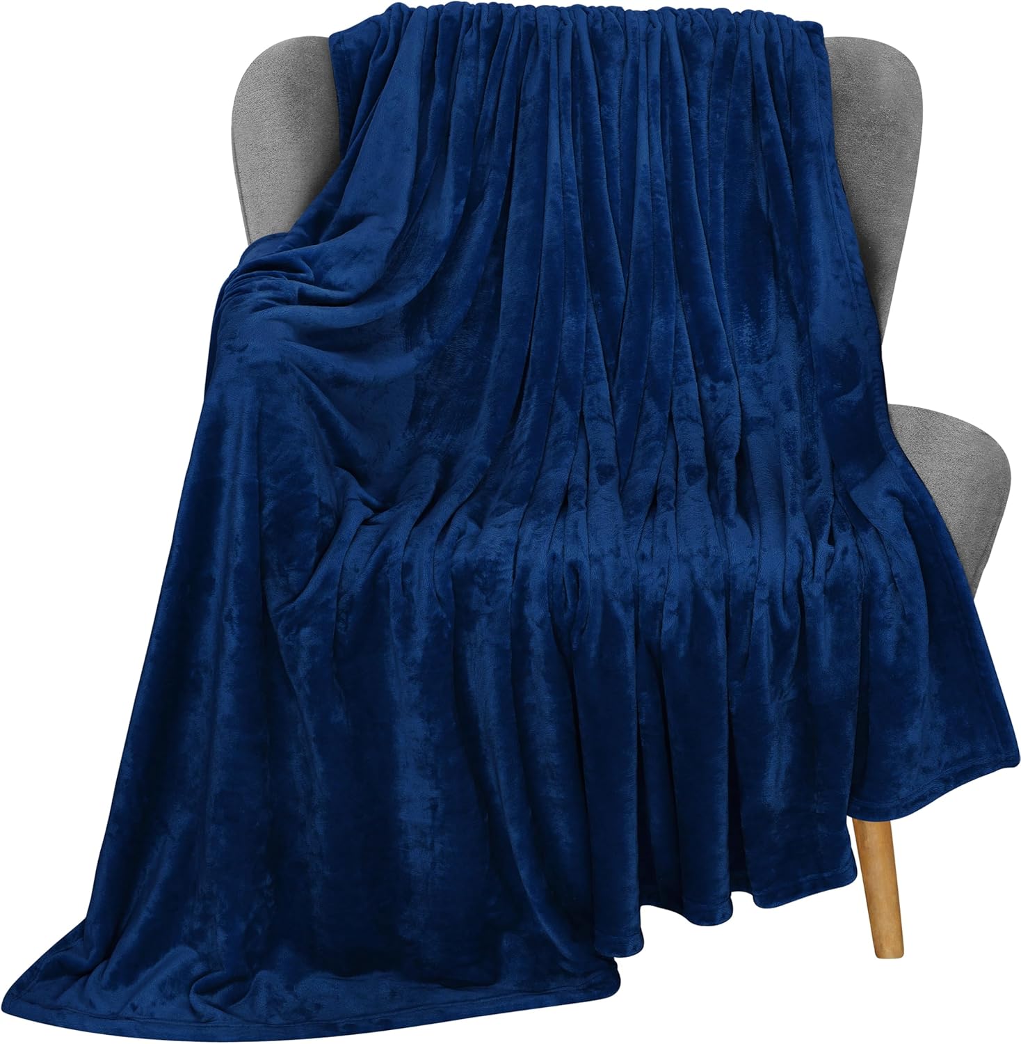 Utopia Bedding Fleece Blanket - Luxury Anti-Static Soft Microfiber Throw | Navy, 50x60 Inch