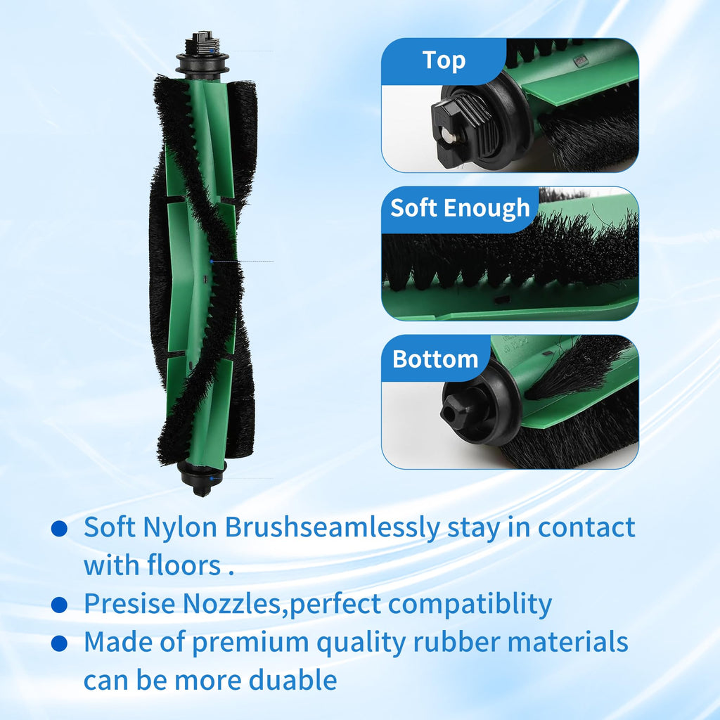 Replacement Parts Compatible with Irobot Roomba Essential Vacuum 100(1000) Series 104 105 106 108 1010 1020 Vac/Combo Y0110 Y0140 Q011 Q0120 Q0520 Includes 1 Brush Roller & 6 Side Brush & 6 Filters