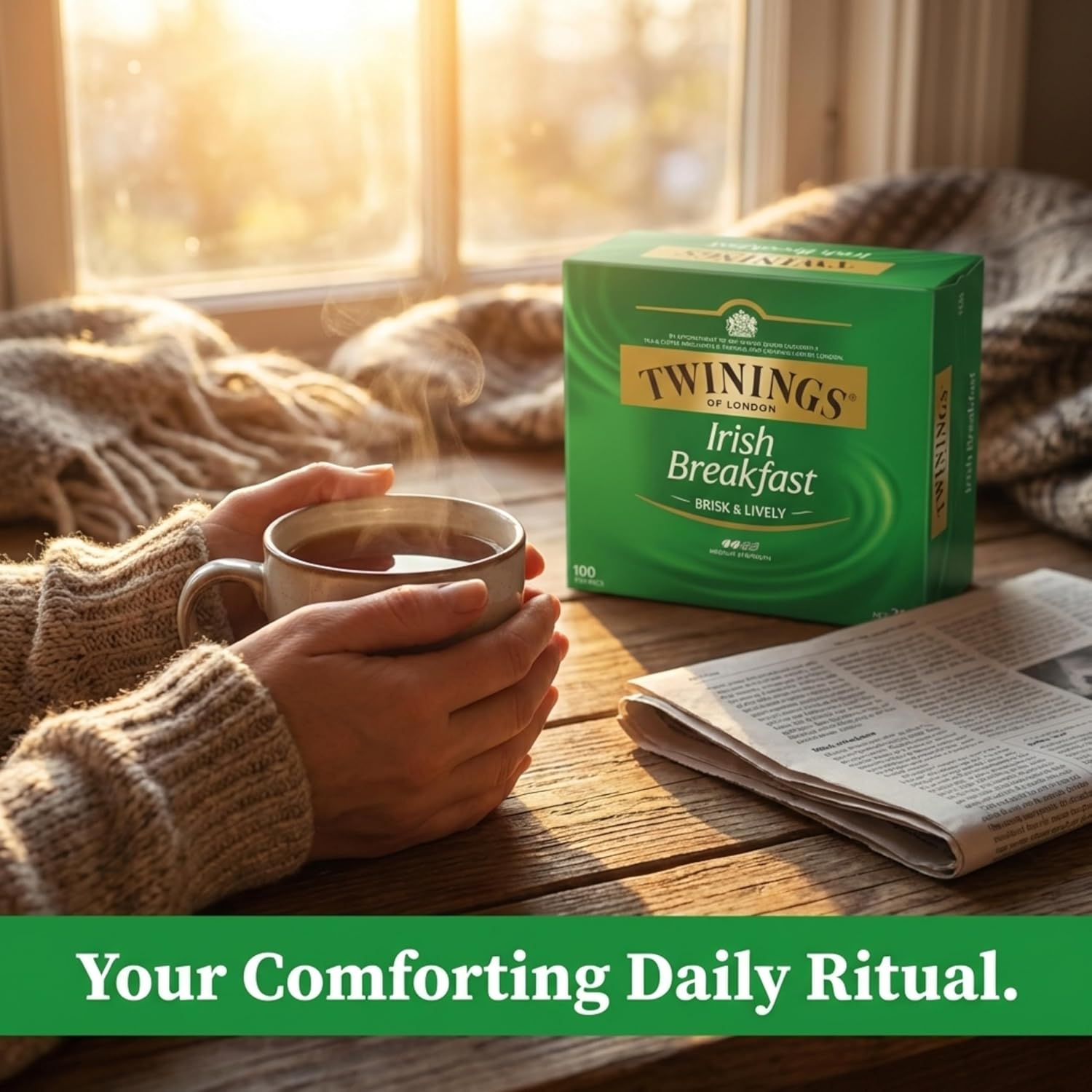 Twinings Irish Breakfast Tea Bags - Classic Flavor, 100 Count Pack for Energizing Mornings