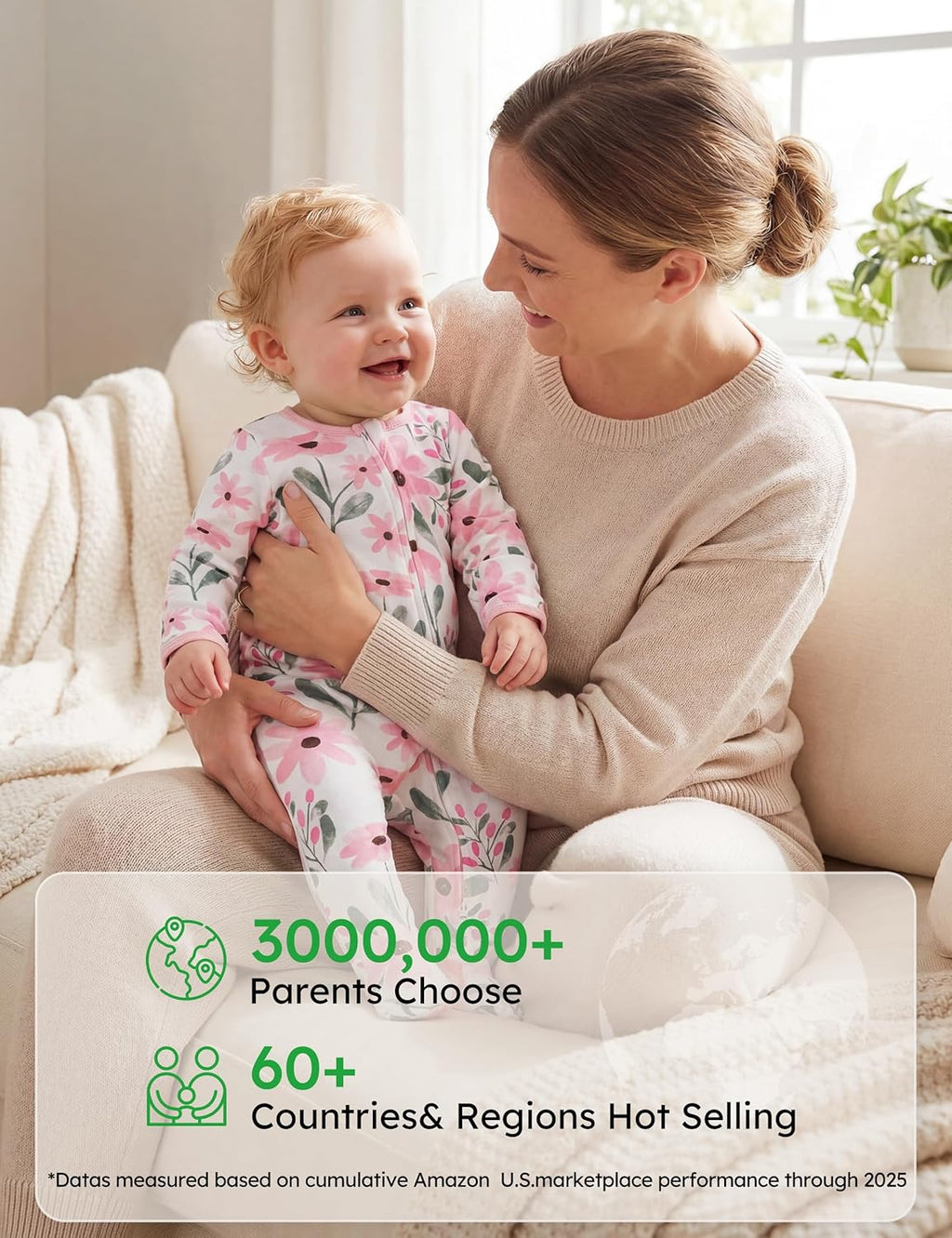 Yoofoss Baby Pajamas - 100% Organic Cotton Sleepers for Newborns | 3-Pack Footed PJs for Boys & Girls
