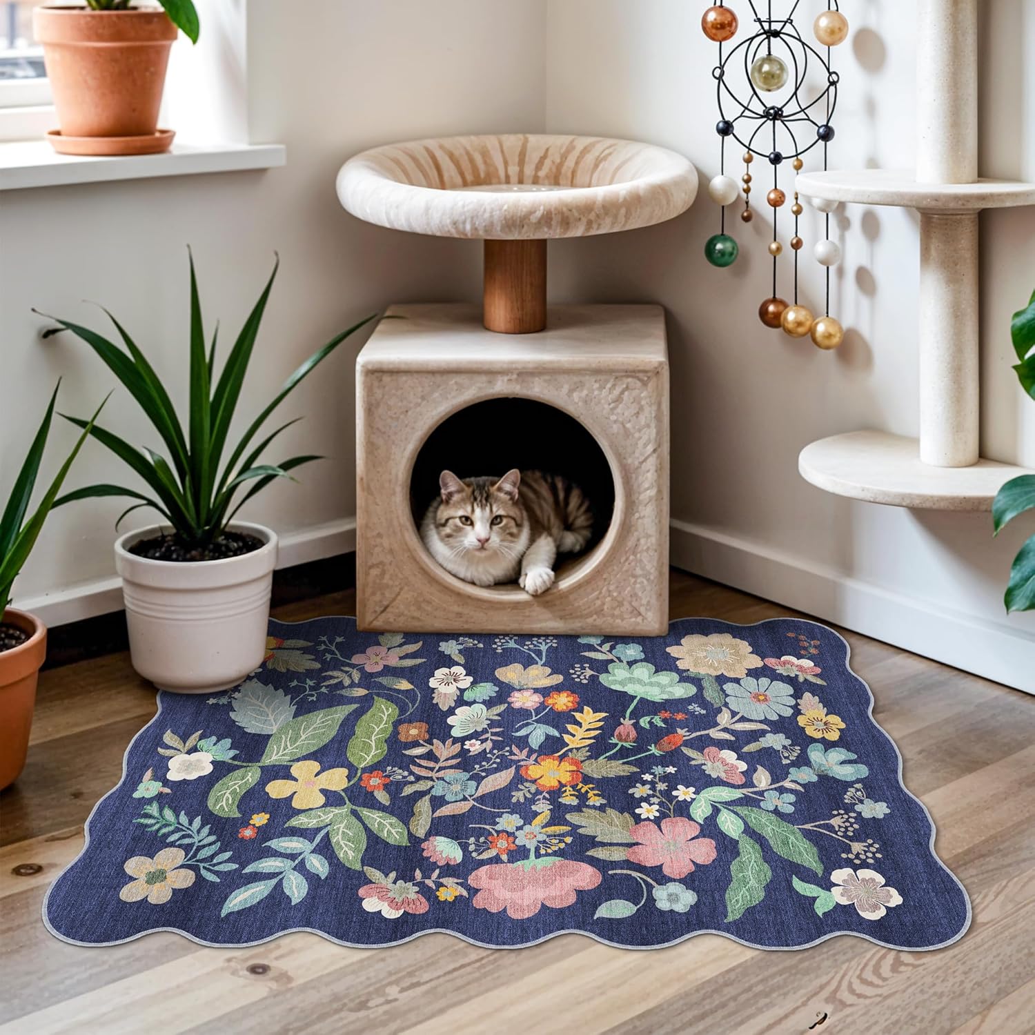 Skiennix Washable Area Rug - Easy-Clean Non-Slip Carpet for High-Traffic Areas | 2x3 Purple