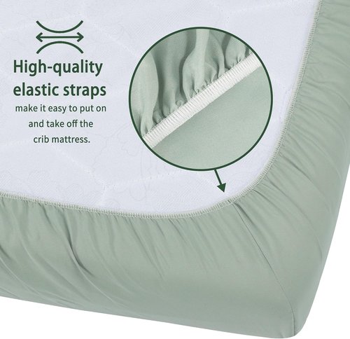GUNTAIL Baby Crib Sheets - Soft Microfiber Fitted Sheets for Standard Crib & Toddler Mattress | 2 Pack (Brown & Green)