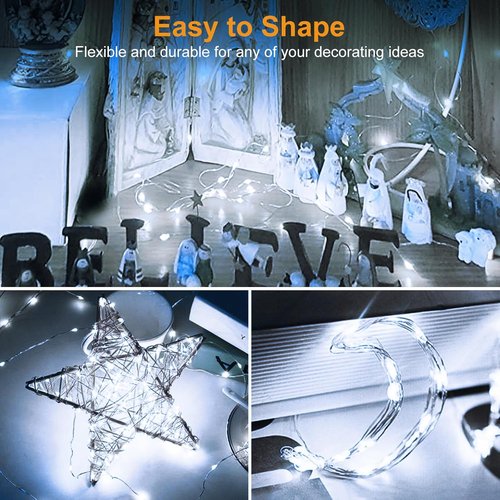 Btfarm LED Fairy Lights - 3 Pack Battery Operated Twinkle Lights | 7FT 20 LED Mini String Lights in Cool White for Mason Jars, Weddings & Parties