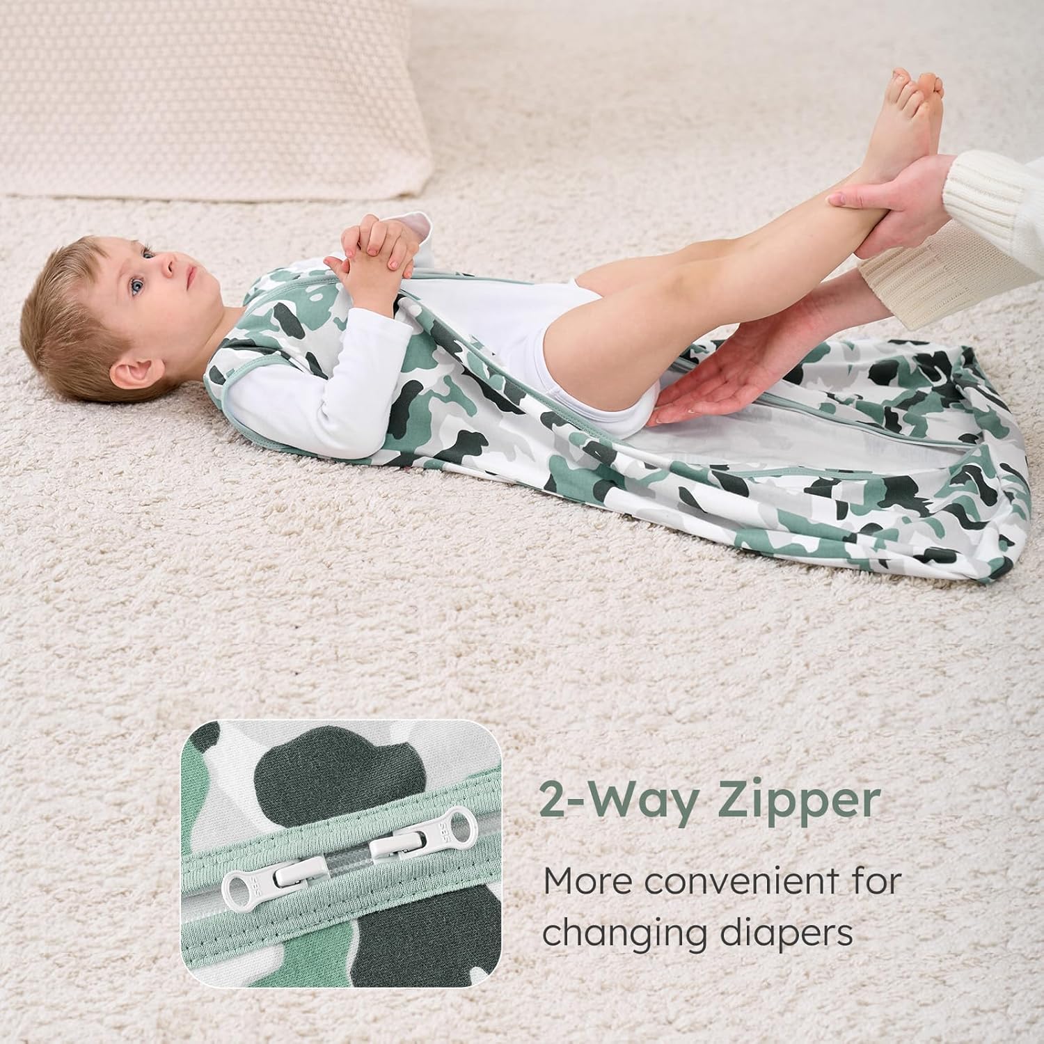 Yoofoss Baby Sleep Sack - 100% Organic Cotton Wearable Blanket for 0-6 Months | 2-Way Zipper, 3 Pack