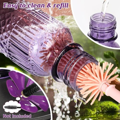 FEED GARDEN Glass Hummingbird Feeder - 16 oz Outdoor Feeder with Bee-Proof Ports & Easy Clean Design, Purple