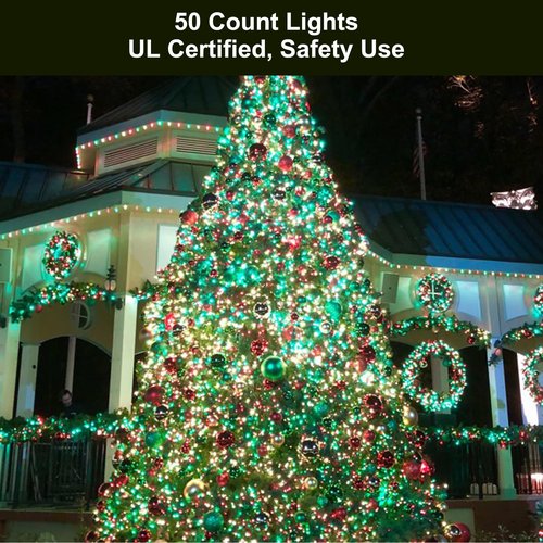 BrizLabs Green St Patrick's Day String Lights, 50 Count Incandescent Christmas Lights, Connectable Green Mini Light Set, UL Certified Outdoor Indoor Light String for Xmas St. Patrick's Day Halloween