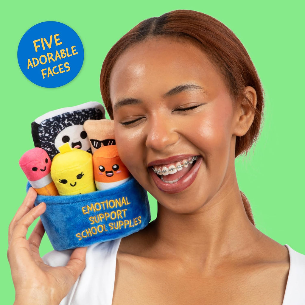 Relatable Emotional Support Plush Toys - Cute Stuffed Animals & Squishy Gifts | Set of 5 with Basket