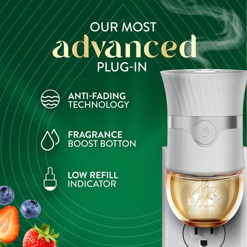Air Wick Vibrant Plug In Scented Oil Refill, Infused with Essential Oils, Plug In Air Fresheners for Home, Eucalyptus & Wild Berries, 5 ct