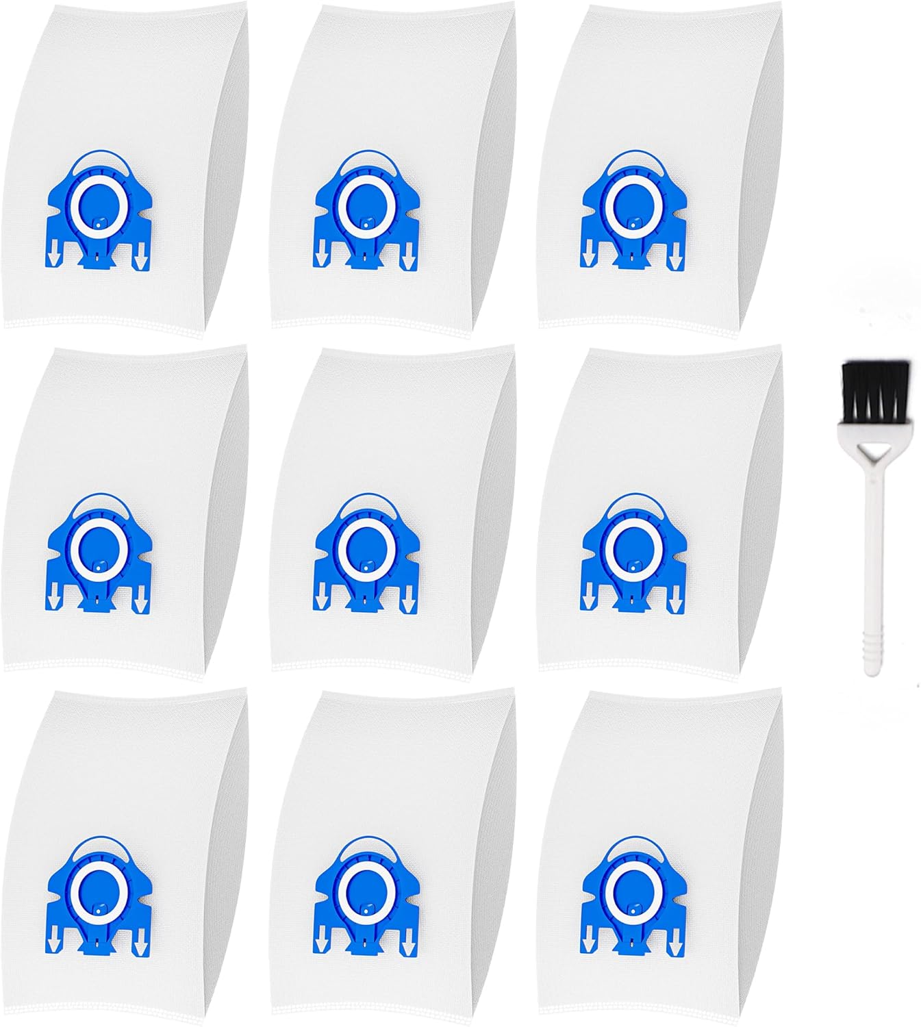 Miele Vacuum Cleaner Bags - 9 Packs of 3D Efficiency AirClean Bags with Filters | Fits Classic C1, C2, C3 Series