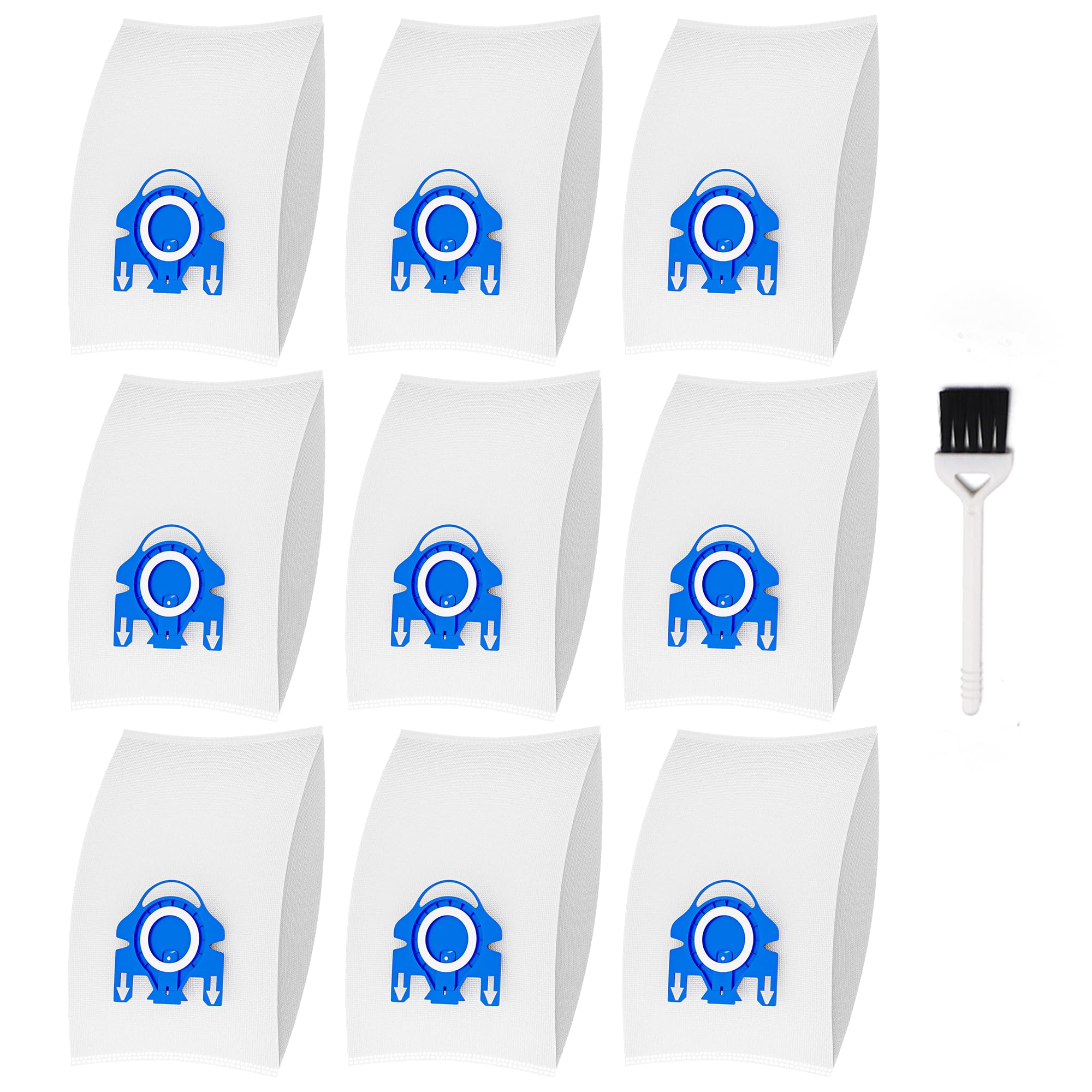 Vacuum Cleaner Bags Fit for Miele Classic C1 Complete C1 C2 C3 S227 S240 S270 S400 S2 S5 S8 Series, Include 9 Packs 3D Efficiency Airclean Bags with 3 Motor Protection Filters and 3 AirClean Filters