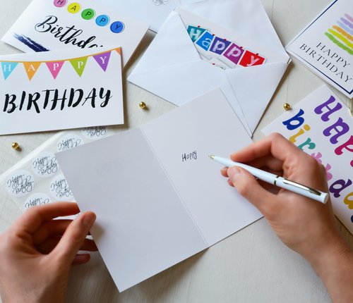 120 Happy Birthday Cards Bulk, Blank Inside with Envelopes and Stickers, 10 Unique Design Notes for Office, Business, Employees and Personal 4x6 Inch