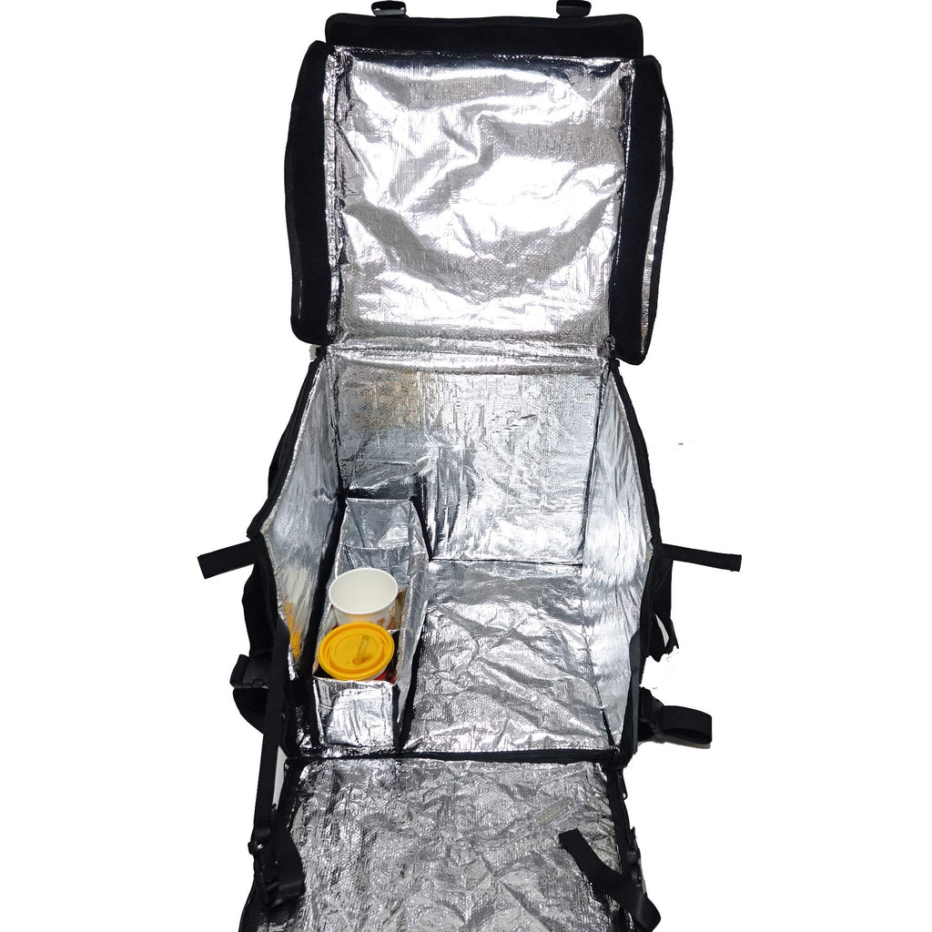 Packir PK-64B: Big Pizza/Food Delivery Bag for Motorcycle or Bicycle, 16"x16"x16", with Metal Rack for Motorcycle Use
