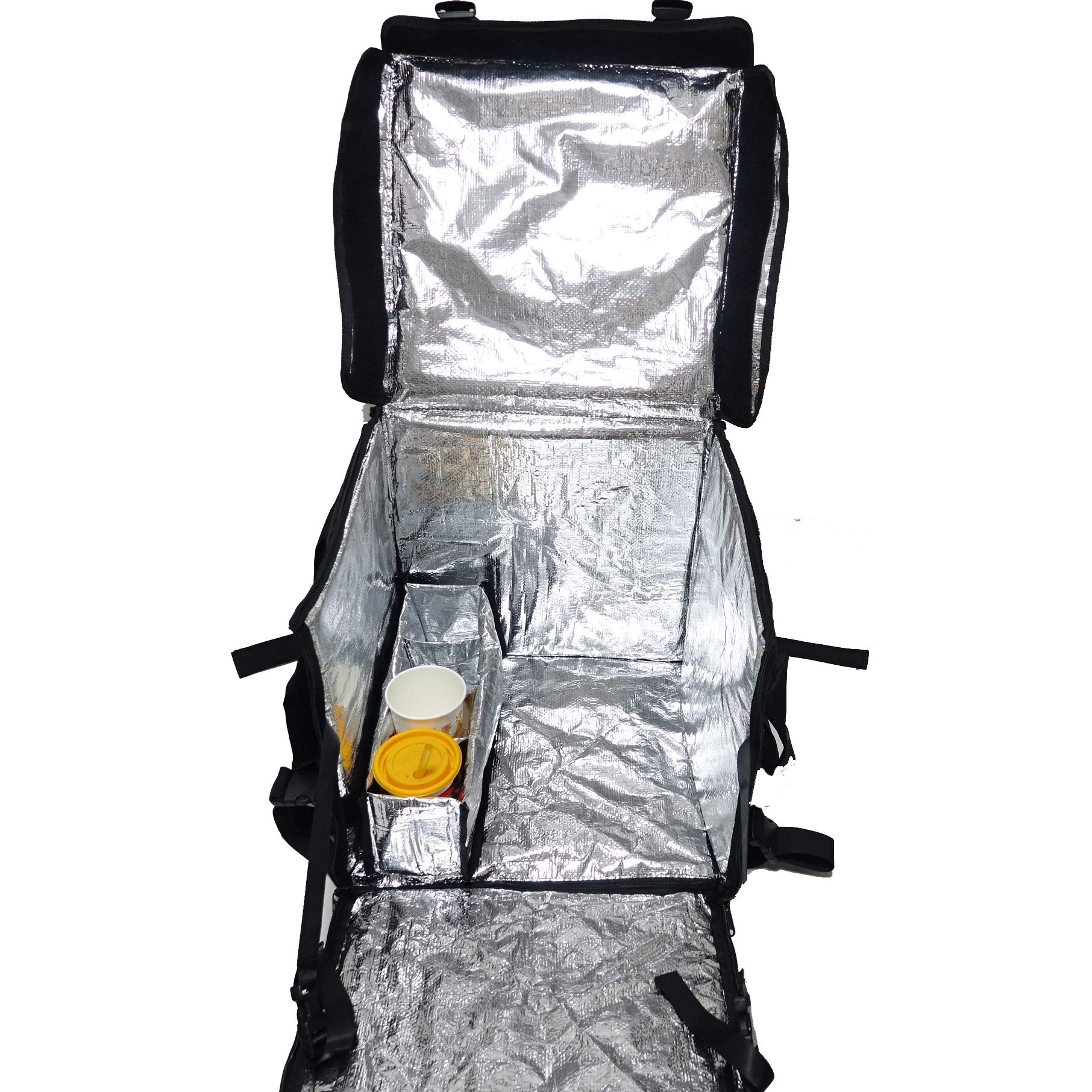 Packir PK-64B: Big Pizza/Food Delivery Bag for Motorcycle or Bicycle, 16"x16"x16", with Metal Rack for Motorcycle Use