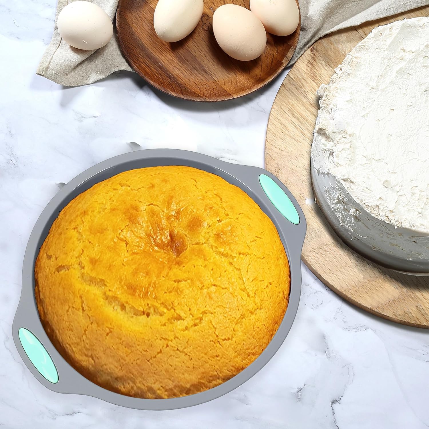 Tongjude Silicone Bakeware Set - 51 Piece Non-Stick Kitchen Baking Pans & Molds | Versatile Muffin, Cake, Donut & Loaf Pans