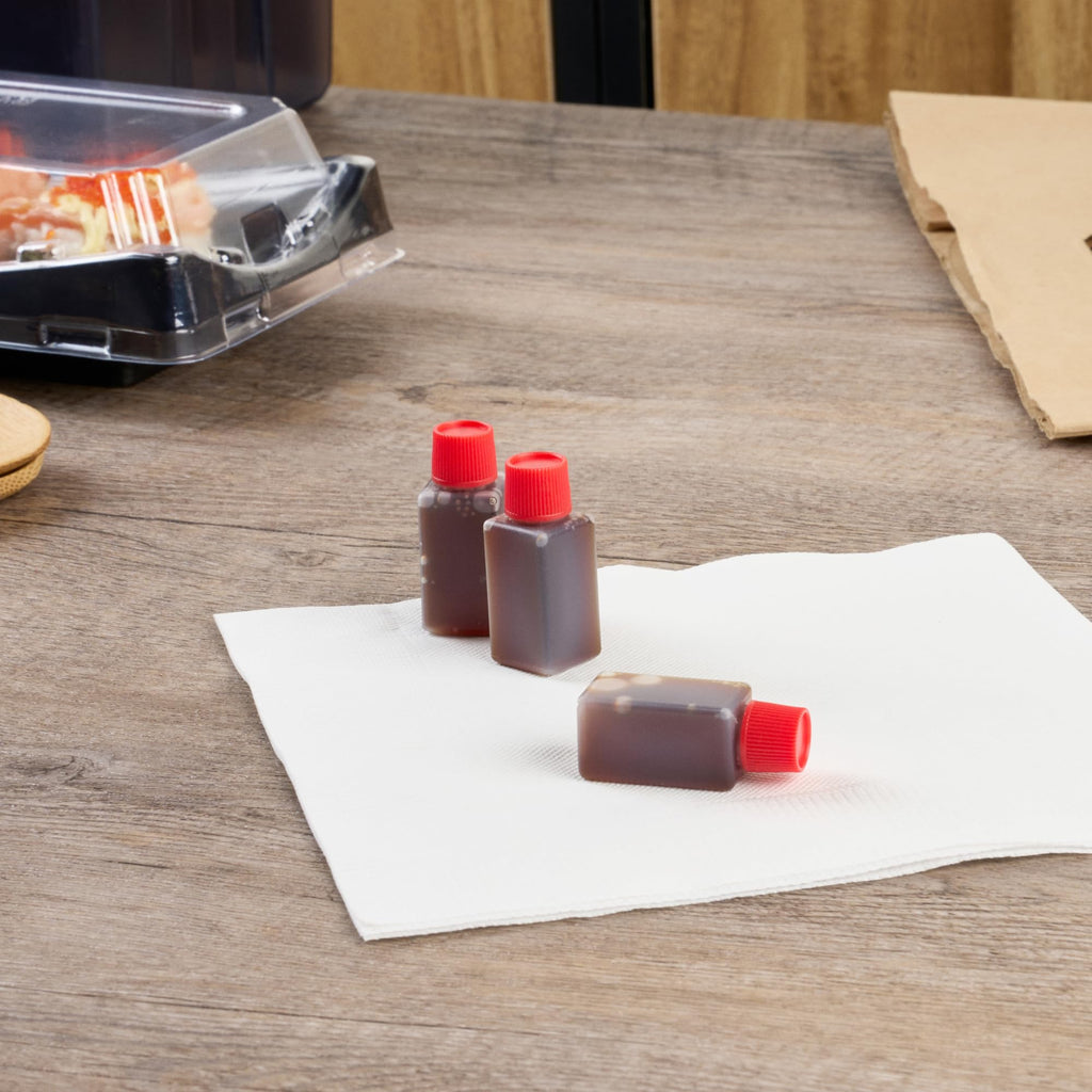 Restaurantware Disposable Sauce Bottle 1000 Count 6 ml Plastic Mini Sauce Container Japanese Bottle Translucent Portable Container For Travel