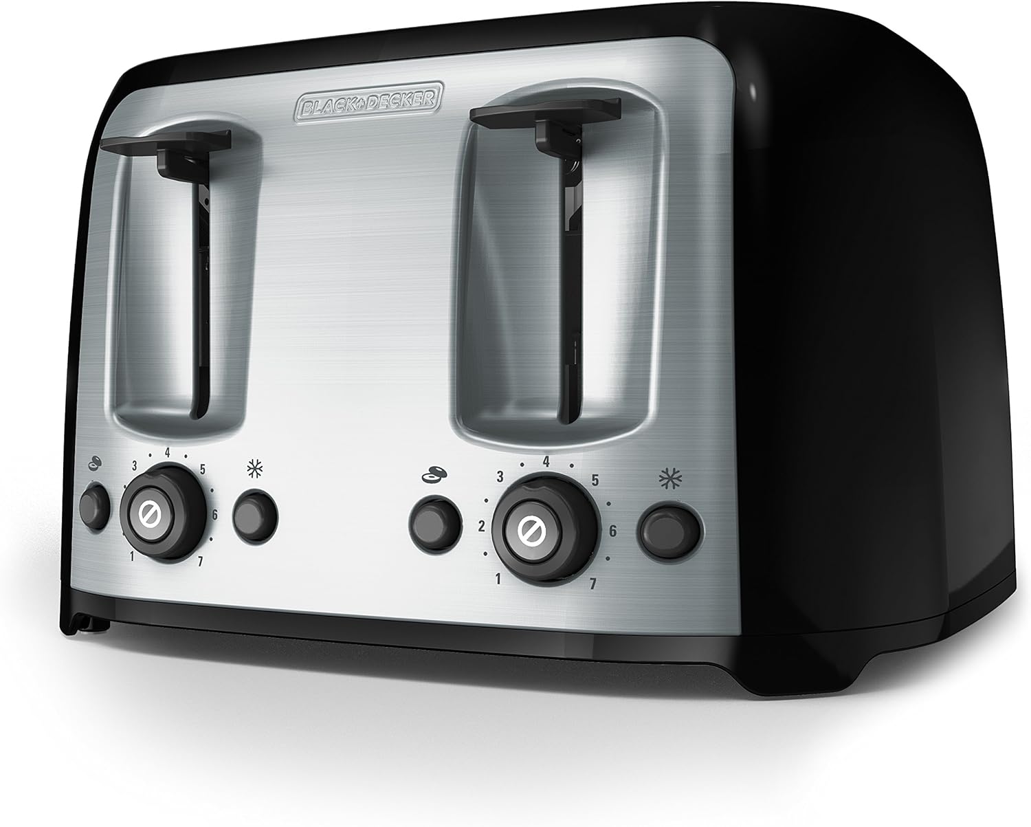 BLACK+DECKER 4-Slice Toaster - Extra Wide Slots, 7 Shade Settings, 1400 Watts, Bagel & Frozen Functions